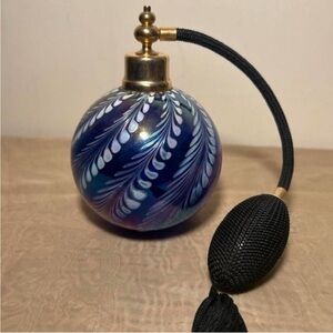 Vintage Blown glass pulled feather perfume bottle